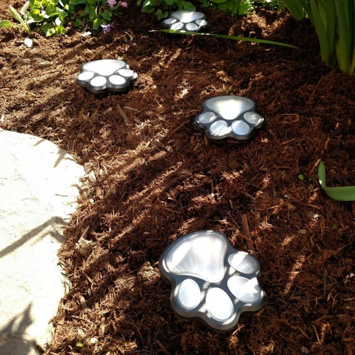 LED Solar Powered Landscape Paw Print Lights - Image 4