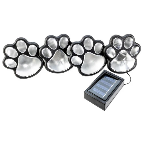LED Solar Powered Landscape Paw Print Lights