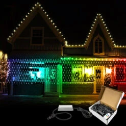 400 LED 6.5 Foot X 6.5 Foot RGB Color Changing Chasing PLC LED Net Lights - Bundle