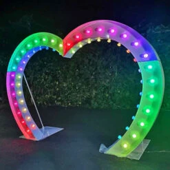 12 Foot RGB Color Changing Wedding Heart Arch
