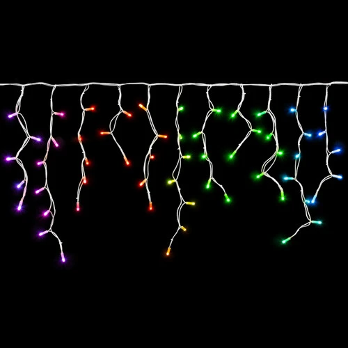 120 LED 9.75 Foot RGB Color Changing Chasing PLC LED Icicle Lights - Double Bundle - Image 2