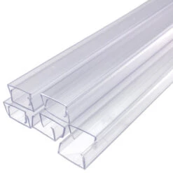 24 Inch X 3/8 Inch Rope Light Mounting Track - Clear PVC Channel (10 Pack) - 12/120 Volt