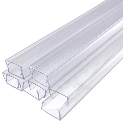 24 Inch X 3/8 Inch Rope Light Mounting Track - Clear PVC Channel (10 Pack) - 12/120 Volt