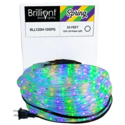 Purple, Green And Gold LED Rope Light - Spring Lights - 120 Volt - 33 Feet