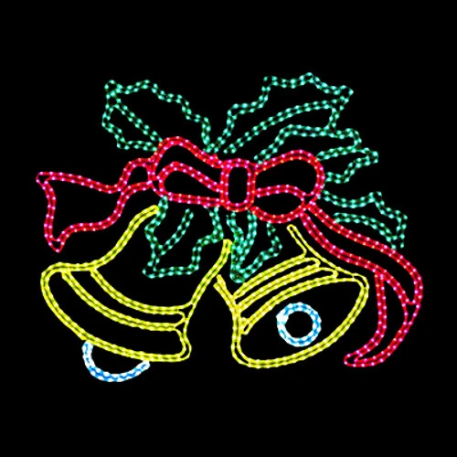 LED Rope Light Ringing Bells Motif - Animated Lighted Silhouette - Multi-Color - 48 Inch - Image 2
