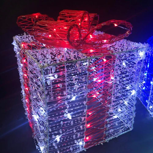 3D LED Lighted Twinkling Gift Box Set Motif - Christmas Presents - Multi-Color - Image 2