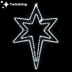 LED Rope Light Bethlehem Star Motif With Twinkling Center - Lighted Silhouette - Cool White - 33 Inch