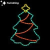 LED Rope Light Christmas Tree Motif With Twinkling Garland - Lighted Silhouette - Green, Yellow, And Red - 24 Inch