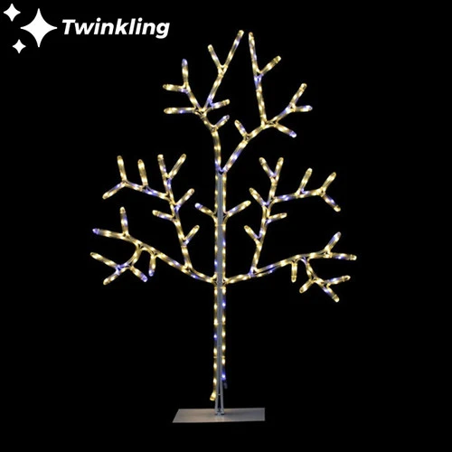 LED Rope Light Twinkling Tree Motif - Lighted Silhouette - Cool White And Warm White - 54 Inch