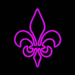LED Neon Rope Light Fleur De Lis Mardi Gras Motif - Lighted Silhouette - Purple - 15 Inch