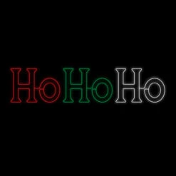 LED Neon Rope Light "Ho Ho Ho" Motif - Lighted Silhouette - Multi-Color - 59 Inch