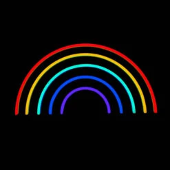 LED Neon Rope Light Rainbow Motif - Lighted Silhouette - Multi-Color - 20 Inch