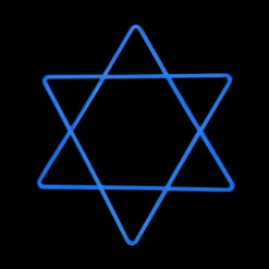 LED Neon Rope Light Star Of David Motif - Lighted Silhouette - Blue - 24 Inch