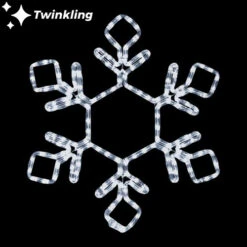 LED Rope Light Twinkling Snowflake Motif V2 - Lighted Silhouette - Cool White - 18 Inch