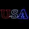 LED Rope Light Patriotic USA Motif - Lighted Silhouette - Red, Cool White, And Blue - 48 Inch