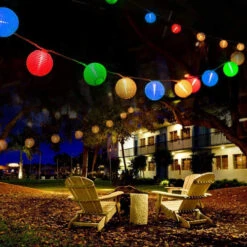 Luau Lantern Patio Globe Multi-Color LED String Lights With 8 Function Controller - 20 Bulb Set