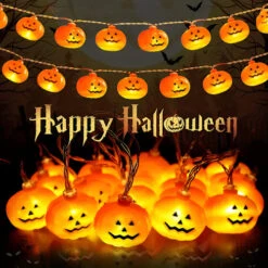 Halloween Mini Pumpkins LED String Lights - Battery Powered - 20 Bulb Set