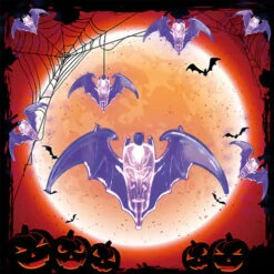 Halloween Purple Bat LED String Lights - Battery Powered - 20 Bulb Set