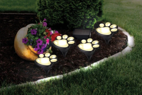 LED Solar Powered Landscape Paw Print Lights - Image 2