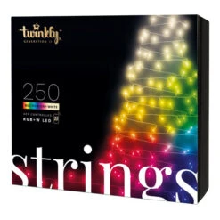 Twinkly Smart Lights - 250 LED Special Edition RGB+W Multicolor & White Chasing String Lights - Generation II - BT+WiFi - 65.5 Feet