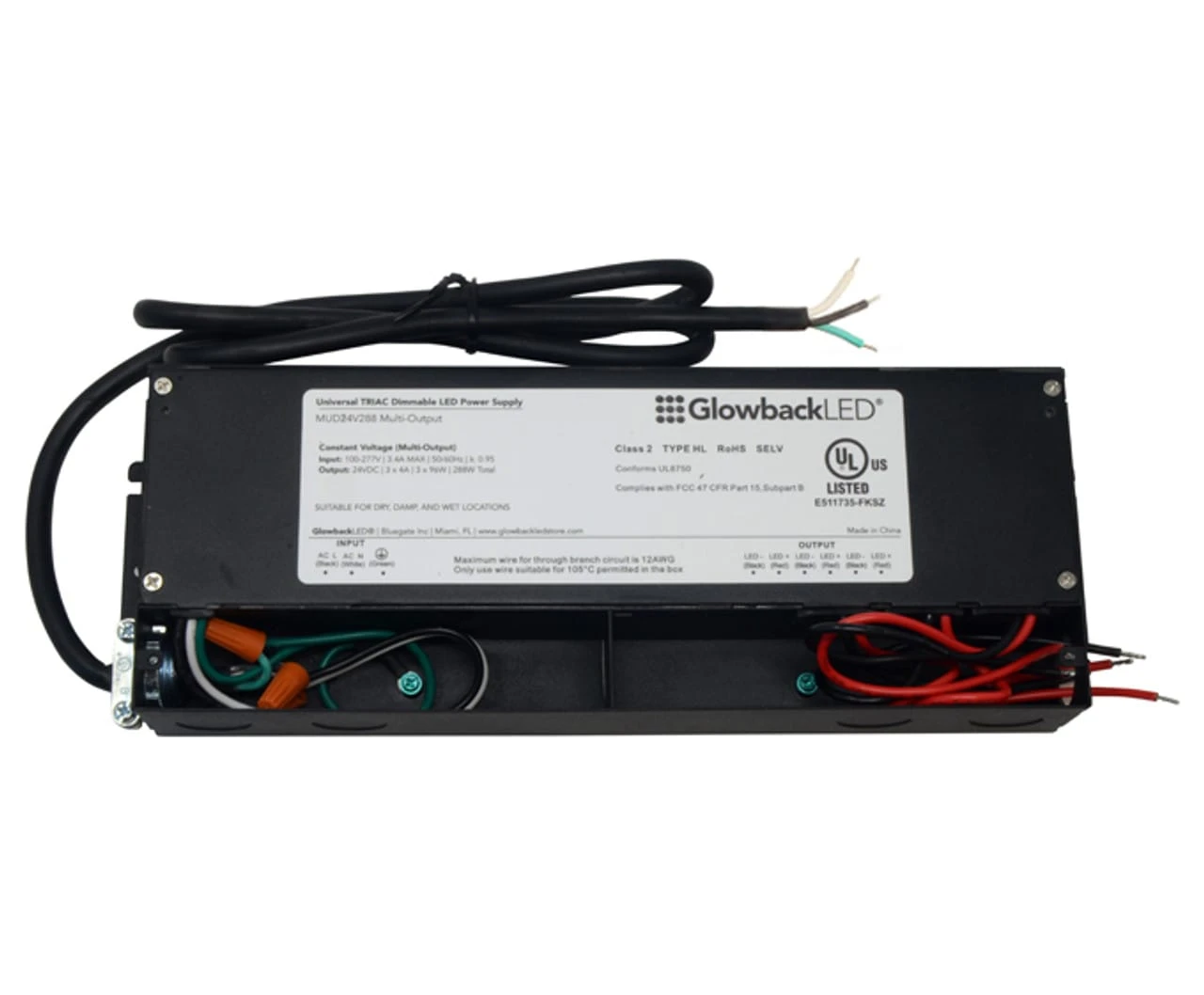 24V 3x96W 288W Universal Dimmable Electronic LED Driver