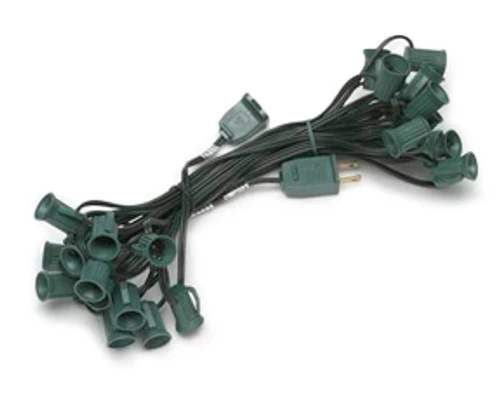 100 Foot C7 SPT2 10 Amp Green String Light - 12 Inch Spacing