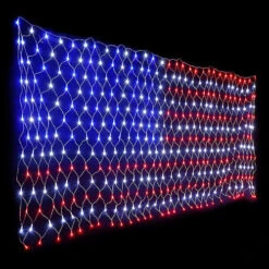 American Flag LED Net Light Set - 420 LEDs - 6.5 Foot X 3.3 Foot