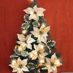 Poinsettia Christmas Tree Wall Decoration