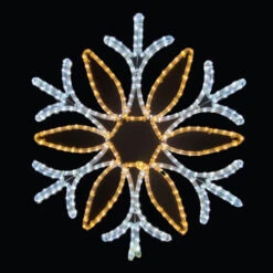LED Rope Light Snowflake Motif - Lighted Silhouette - Cool White And Warm White - 28.5 Inch