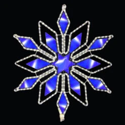 LED Rope Light Snowflake Motif - Lighted Silhouette - Cool White And Blue - 32.5 Inch