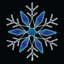 LED Rope Light Snowflake Motif - Lighted Silhouette - Cool White And Blue - 40.5 Inch