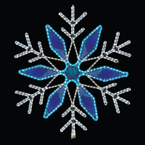 LED Rope Light Snowflake Motif - Lighted Silhouette - Cool White And Blue - 40.5 Inch