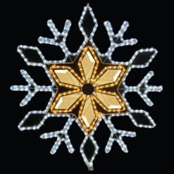 LED Rope Light Snowflake Motif - Lighted Silhouette - Cool White And Warm White - 32 Inch