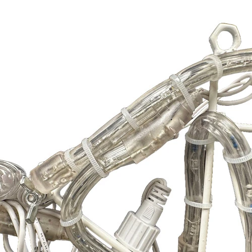 LED Rope Light Santa Flying Plane With Merry Christmas Banner Motif - Animated Lighted Silhouette - Multi-Color - 95 Inch - Image 5