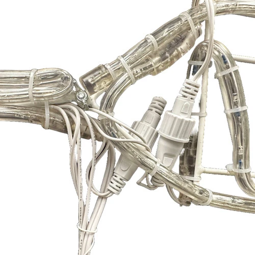 LED Rope Light Santa Flying Plane With Merry Christmas Banner Motif - Animated Lighted Silhouette - Multi-Color - 95 Inch - Image 6